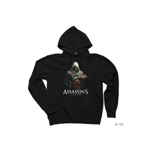 Assassins Creed Siyah Kapşonlu Sweatshirt Hoodie