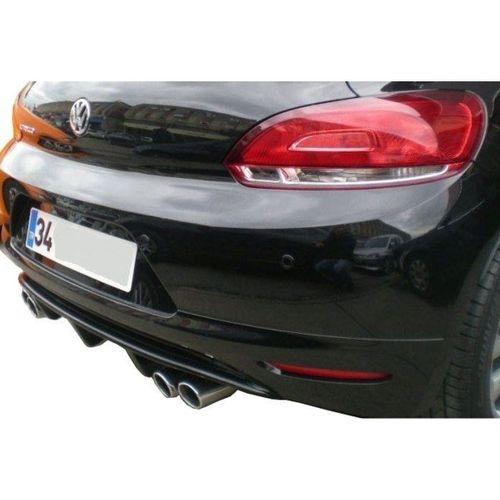 Volkswagen Scirocco Uyumlu (2009-2014) Sağ-Sol Çift Çıkışlı Arka Tampon Eki - Difüzör (Plastik)