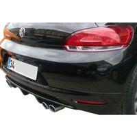 Volkswagen Scirocco Uyumlu (2009-2014) Sağ-Sol Çift Çıkışlı Arka Tampon Eki - Difüzör (Plastik)