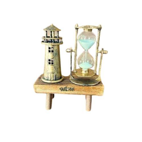 Hediyelik Eşya Retro Deniz Fenerli Kum Saati Ahşap Görünümlü Dekoratif Eşya