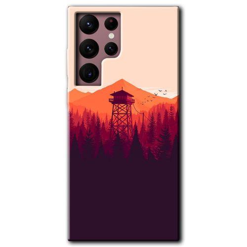 Potkal Hediye Fabrikası Samsung Galaxy S22 Ultra Kılıf HD Desen Baskılı Arka Kapak - Gözlem Kulesi