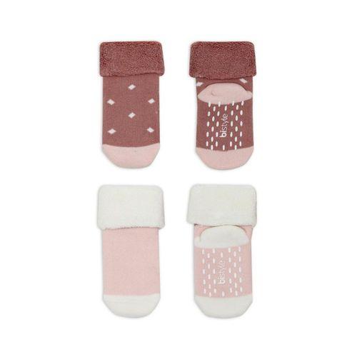 Bistyle Puanlı Kaymaz Havlu Soket Çorap 2'Li BS10502 Pudra Pembe