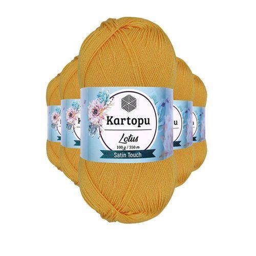 5 Adet Lotus Bikini Büstiyer Bluz Örgü İpi K318 Koyu Sarı