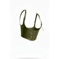 Omuzdan Askılı Haki Korse Kadın Kemer, Haki Kadın Deri Kemer - Brf1428