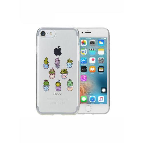 iPhone 7 Sevimli Kaktüsler Şeffaf Telefon Kılıfı