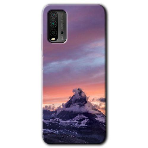 MRCİLETİSİM Xiaomi Redmi 9T Kılıf Baskılı Kapak - Zirve + 5D Tam Kaplayan Cam