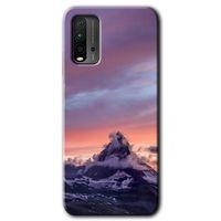 MRCİLETİSİM Xiaomi Redmi 9T Kılıf Baskılı Kapak - Zirve + 5D Tam Kaplayan Cam