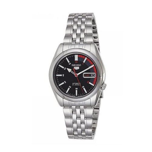 Seiko 5 Japan SNK375J1 36 mm Gri Çelik Otomatik Şeffaf Arka Kapaklı Erkek Kol Saati