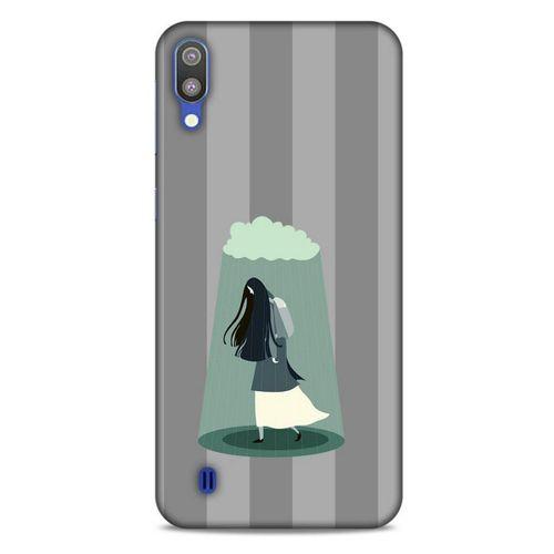 Samsung Galaxy M10 Kılıf Depresyon (20) Koruyucu Kılıf Bej Siyah