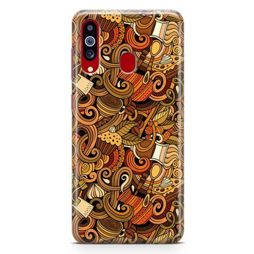 Samsung Galaxy A20s Kılıf Doodle Türk Kahvesi Arka Kapak Koruma Desenli Full Koruyucu