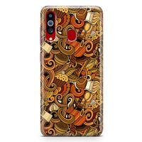 Samsung Galaxy A20s Kılıf Doodle Türk Kahvesi Arka Kapak Koruma Desenli Full Koruyucu