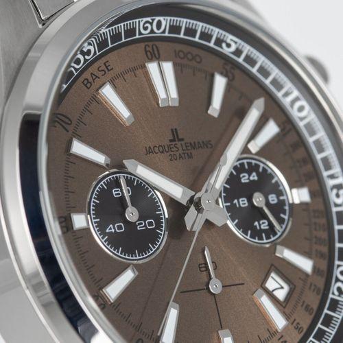 Jacques Lemans Liverpool JL.1-2117ZG Quartz Çelik Gri Kahverengi Kadran 20 ATM 44 mm Erkek Kol Saati