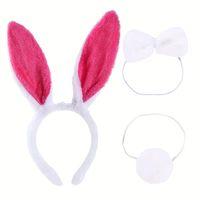 Fuşya Pembe Tavşan Kulak Papyon Kuyruk