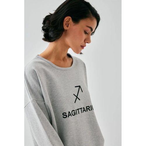 Kadın Gri Yay Burcu Oversize 2 İplik Eşofman Ev Giyim Takımı