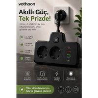 Bkl-502 Akım Korumalı 2li Priz 2 Usb Ve 2 Type-c Çıkış 4000w Hızlı Şarj Duvar Tipi Dokunmatik Led Aydınlatmalı