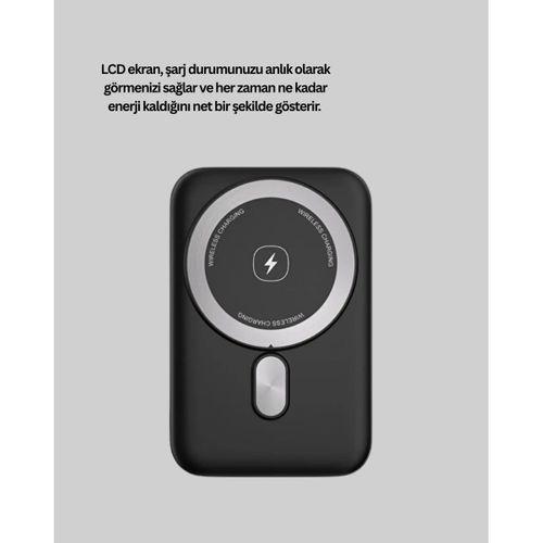 Magsafe Uyumlu Kablosuz Powerbank Taşınabilir Hızlı Şarj