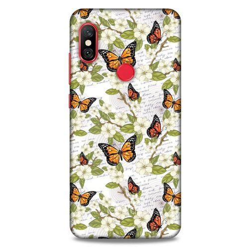 Xiaomi Redmi Note 6 Pro Kılıf Kelebek Etkisi (40) Fit Silikon Kılıf Yeşil Kırmızı