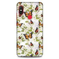 Xiaomi Redmi Note 6 Pro Kılıf Kelebek Etkisi (40) Fit Silikon Kılıf Yeşil Kırmızı