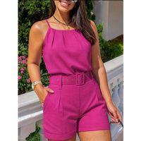 Kadın Boyundan Ip Askılı Bluz Ve Kısa Ikili Takım