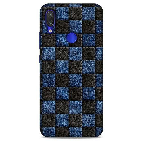 Xiaomi Redmi Note 7 Pro Kılıf Patchwork (9) Kılıf Siyah Mavi