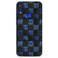 Xiaomi Redmi Note 7 Pro Kılıf Patchwork (9) Kılıf Siyah Mavi