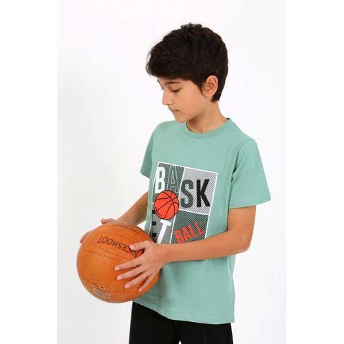 Erkek Çocuk Kısa Kol Penye Pijama Takım Suyeşili