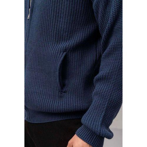 Coppola Fermuarlı Polo Yaka Triko Hırka İndigo - Wenders Bisiklet Yaka Sweatshirt Beyaz - Bezayağı Kumaş Pantolon Siyah