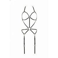 Siyah Body Harness Metal Halka Detaylı Ayarlanabilir Vücut Kemeri - Brf196