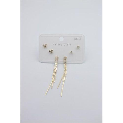 Çoklu Set Küpe - Altın