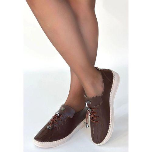 Warte Acı Kahve Deri Bağcıklı Spor Ayakkabı