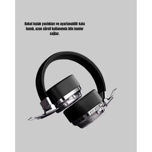 Kablosuz Kulak Üstü Bluetooth Kulaklık Güçlü Bas Ve Katlanabilir Tasarım