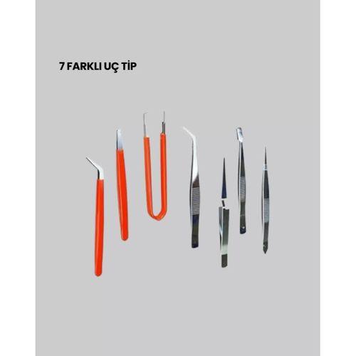 Elektronik Devre Ve Saat Tamiri İçin 7’li Paslanmaz Çelik Cımbız