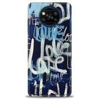 Xiaomi Poco X3 Pro Kılıf HD Baskılı Kılıf - Love Mavi + Tam Ekran Koruyucu