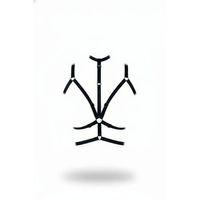 Siyah Göğüs Harness Ayarlanabilir Elastik Kafes Detaylı - Brf137