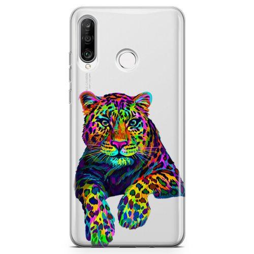 Huawei P30 Lite 2020 Kılıf Kaplan Colorful Arka Kapak Koruma Desenli Full Koruyucu