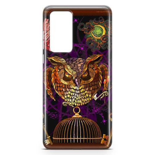 Huawei P40 Kılıf Gotik Baykuş Arka Kapak Koruma Desenli Full Koruyucu