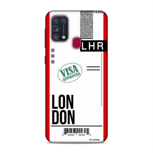 Samsung Galaxy M31 Kılıf Uçak Bileti Londra Arka Kapak Koruma Desenli Full Koruyucu