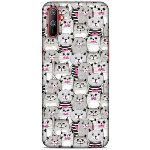 Lopard Oppo Realme C3 Uyumlu Kılıf Kediler (32) Soft Silikon Kılıf Pembe Burun