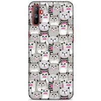 Lopard Oppo Realme C3 Uyumlu Kılıf Kediler (32) Soft Silikon Kılıf Pembe Burun