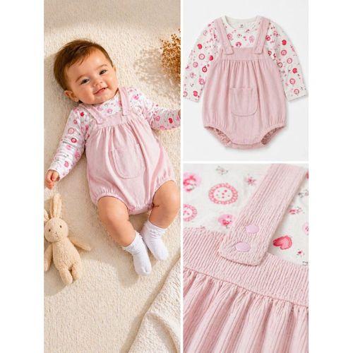 Kaşkorse Uzun Kol Askılı 2'li Kız Salopet Tulum