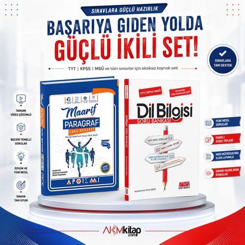 Apotemi Yayınları Paragraf Maarif ve AKM Dil Bilgisi Soru Bankası Seti 2 Kitap
