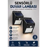 Solar Sensörlü Duvar Lambası Bahçe Lamba 20 Led Işık