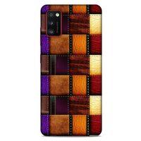 Samsung Galaxy A41 Kılıf Patchwork (44) Tough Armor Kılıf Mor Kahve