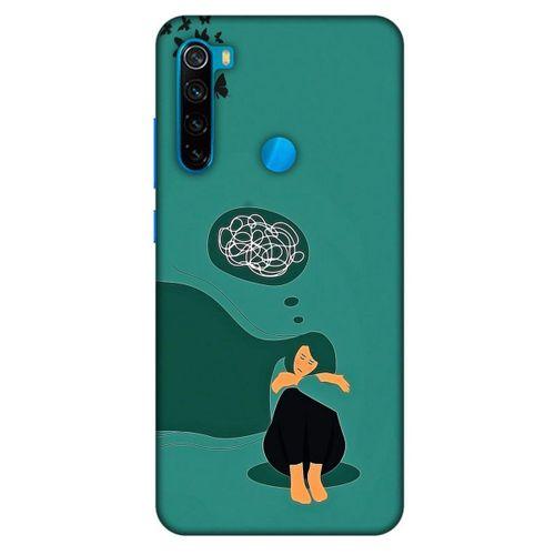 Xiaomi Redmi Note 8 Kılıf Depresyon (11) Tam Koruma Siyah Gri
