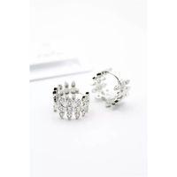 Taşlı Halka Küpe - Gümüş