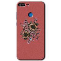 Honor 9 Lite Kılıf HD Desen Baskılı Arka Kapak - Retro Çiçek + Kırılmaz Cam