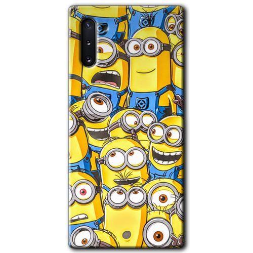 Samsung Galaxy Note 10 Kılıf HD Desen Baskılı Arka Kapak + Temperli Cam - Minion Ordusu