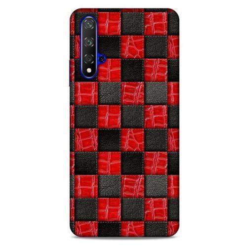 Huawei P Smart S Y8P Kılıf Patchwork (47) Crystal Flex Kılıf Siyah Kırmızı