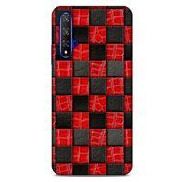 Huawei P Smart S Y8P Kılıf Patchwork (47) Crystal Flex Kılıf Siyah Kırmızı