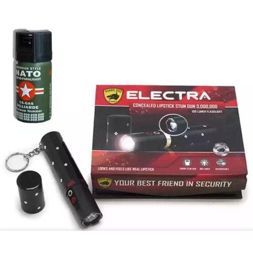 ZHLTOOLS Ruj Şeklinde Elektro Şok El Feneri Cihazı + Bıber Gaz Hediyeli